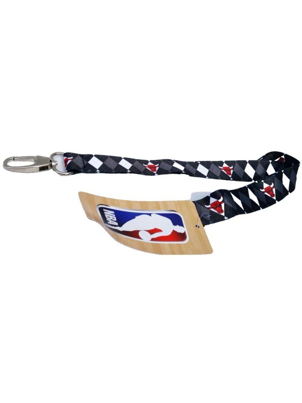 Chicago Bulls Lanyard Keychain Argyle Reversible With Clip NBA New